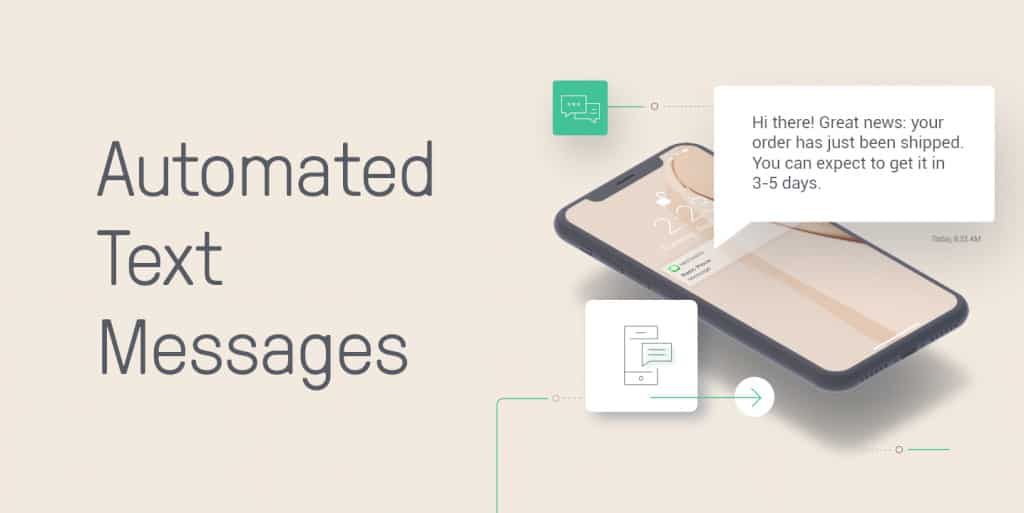 Image: Phone displaying automated text messages.