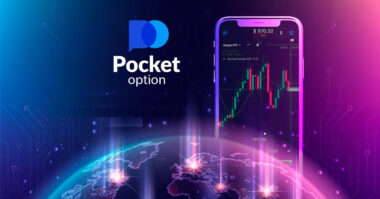 A Pocket Option graphic showcases a smartphone displaying a stock chart, set against a glowing globe and digital backdrop. Discover exclusive possibilities with Pocket Option promo codes to enhance your trading experience.